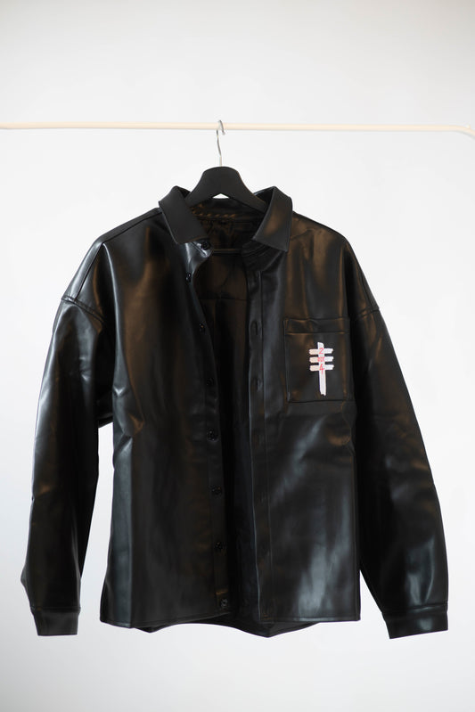 faux leather jacket "burning rose"