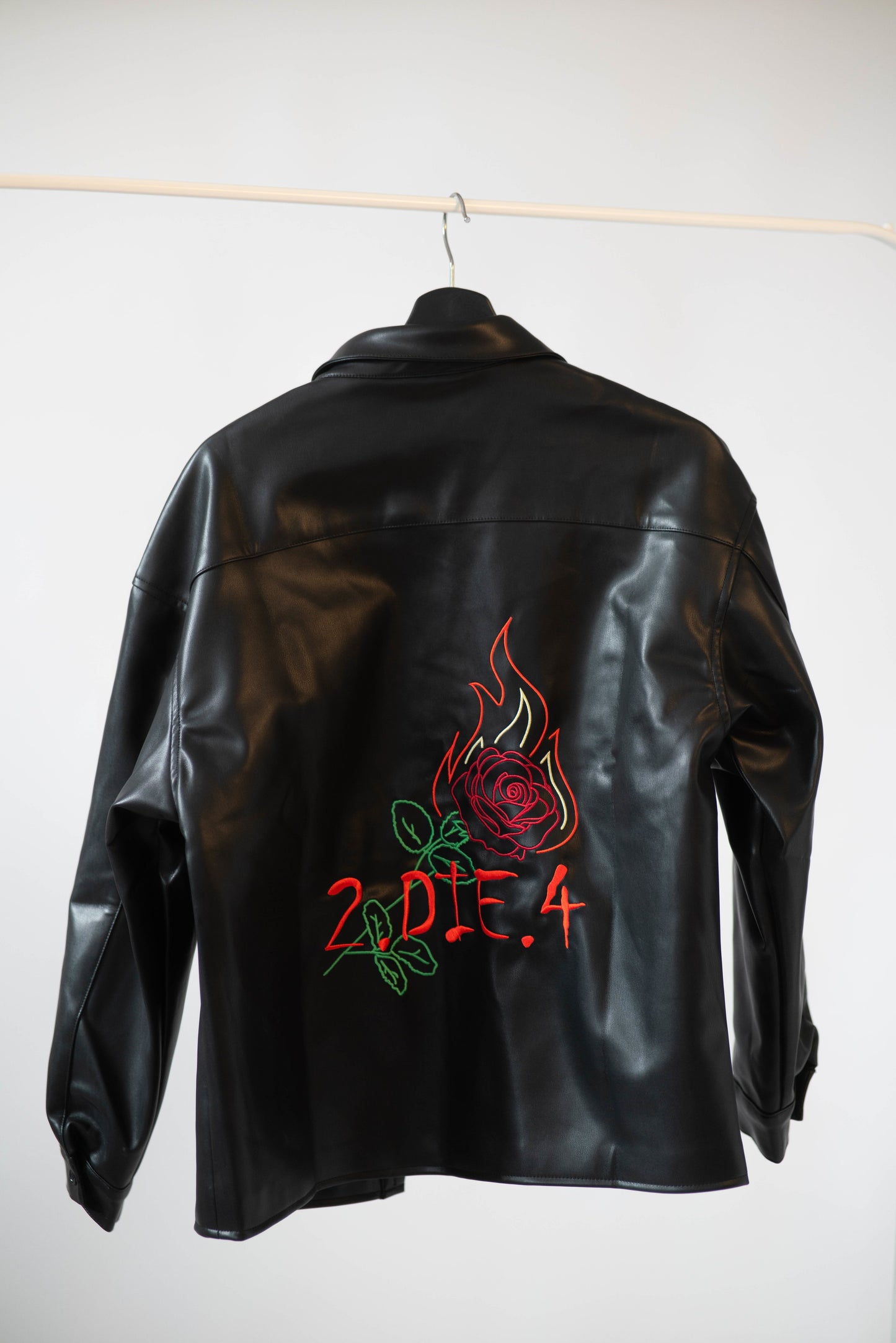 faux leather jacket "burning rose"
