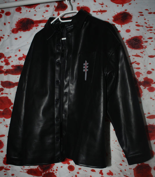 faux leather jacket "burning rose"