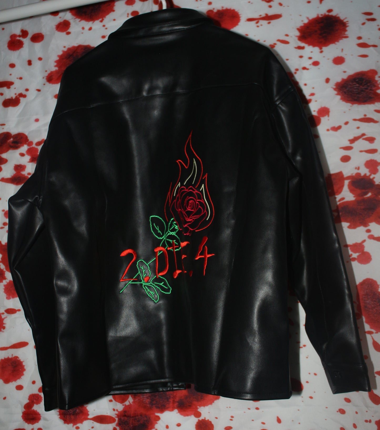 faux leather jacket "burning rose"