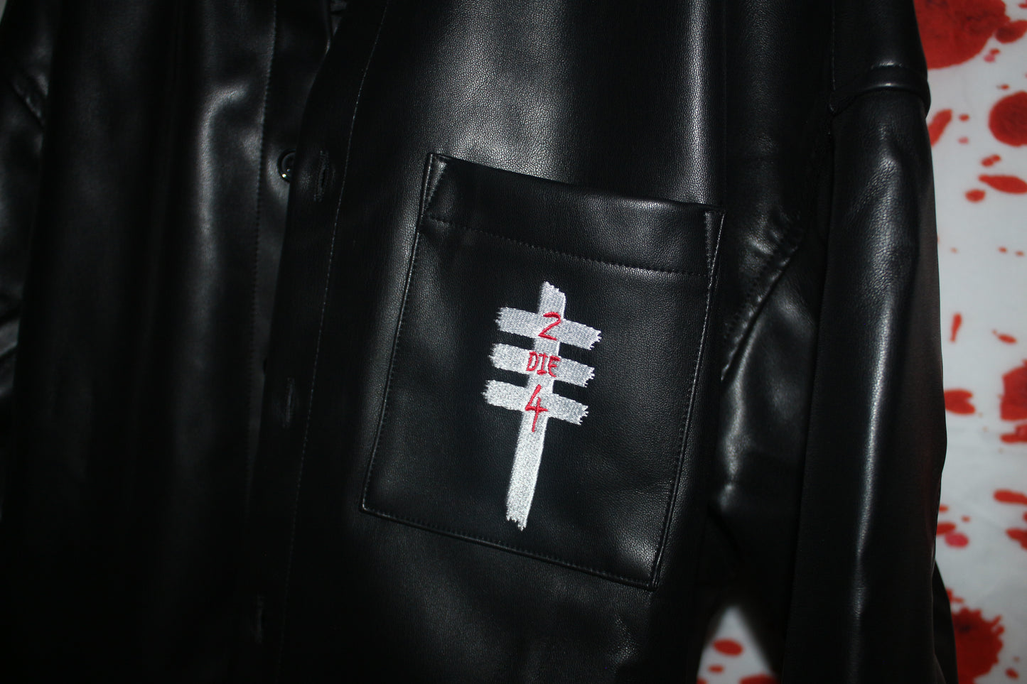 faux leather jacket "burning rose"